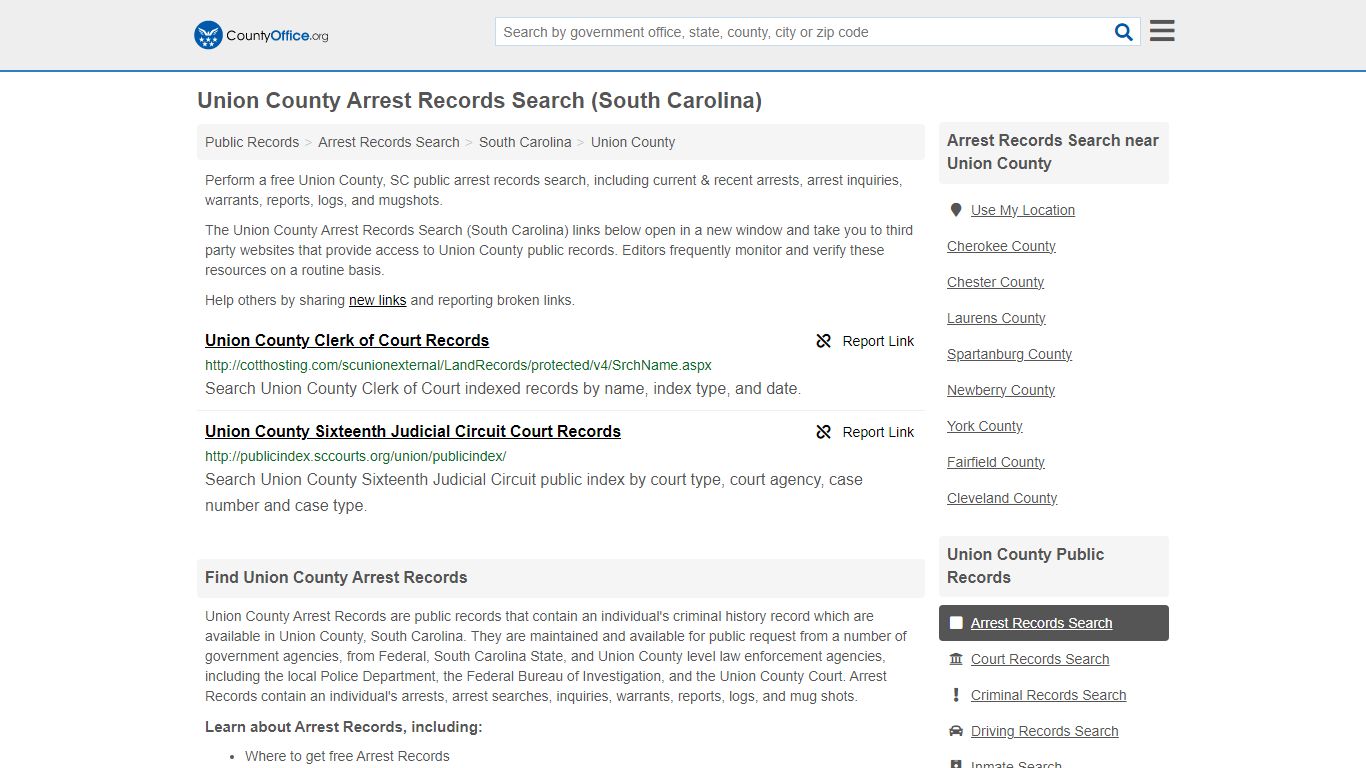 Arrest Records Search - Union County, SC (Arrests & Mugshots)