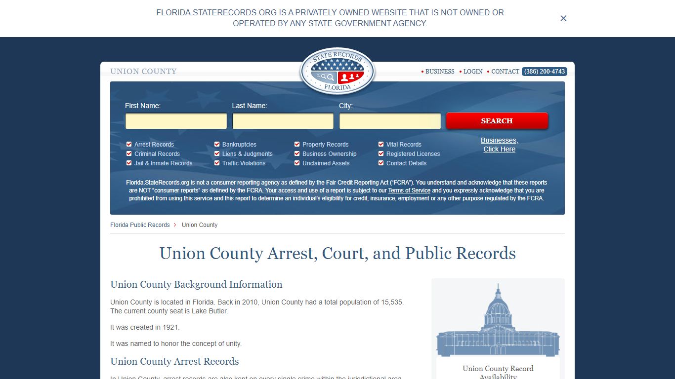 Union County Arrest, Court, and Public Records