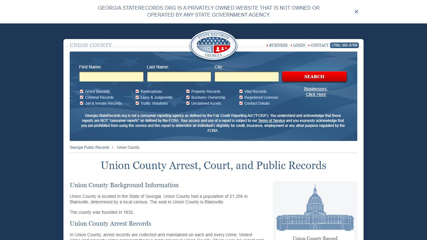 Union County Arrest, Court, and Public Records